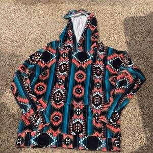 Crazy Train Vibrant Aztec Pattern Sweater